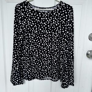 Adrianna Papell Black and White Polka Dot Blouse